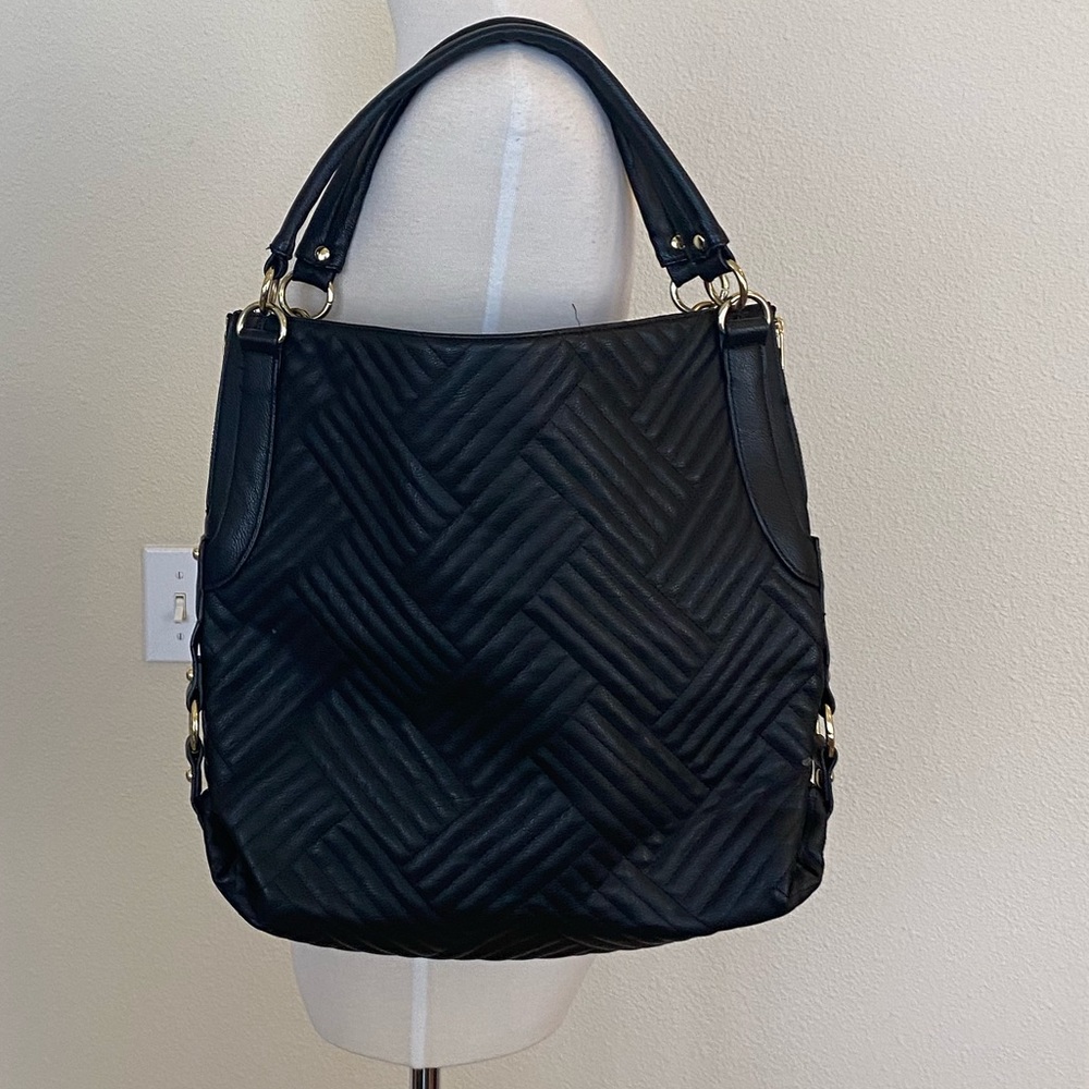 Black chevron quilted purse- Olivia + Joy